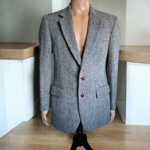 HARRIS TWEED VINTAGE ( LG ) Handwoven 100% Scottish Wool 2 Button Coat